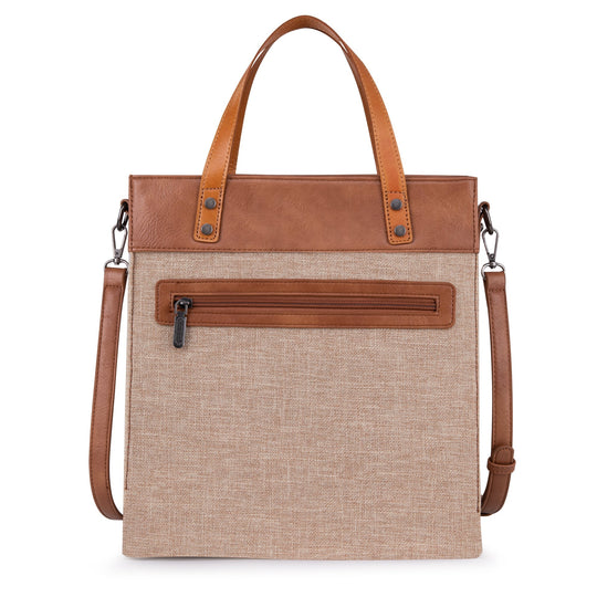 Wrangler Art Print Canvas Tote/Crossbody - Brown