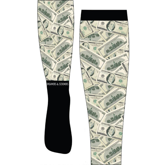 Dreamers &amp; Schemers riding socks "Dolla Dolla Bills"