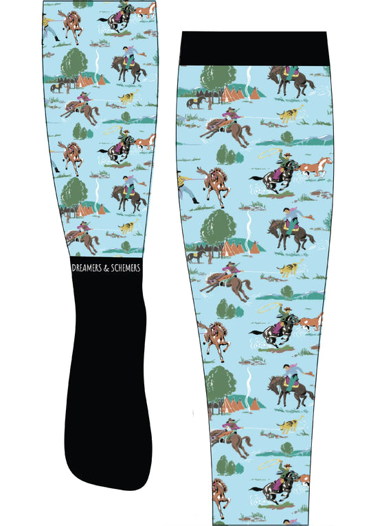 Dreamers &amp; Schemers riding socks "Cowboy Cuties"