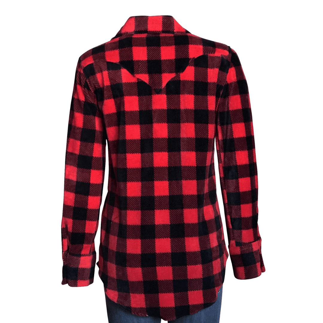 Rockmount-Womens-Red-Black-Buffalo-Check-Fleece-Western-Shirt-Back-4hooves