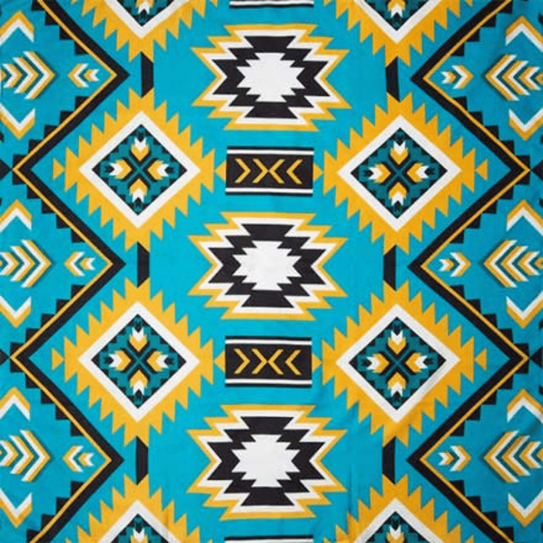 Wyoming-Traders-Wild-Rags-Teal-Gold-Southwest-Silk-Scarf-4hooves