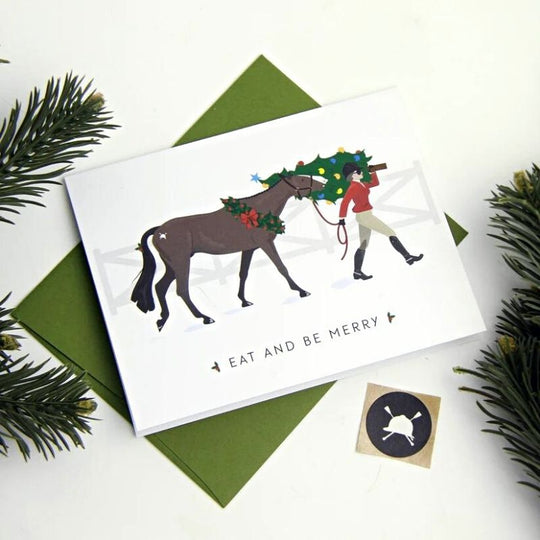 hunt-seat-paper-co-christmas-card-eat-and-be-merry-english-equestrian-4hooves-greens
