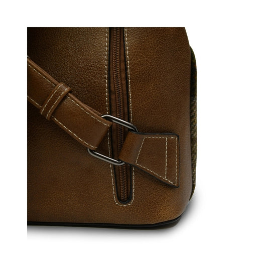 islander-harris-tweed-jura-backpack-chestnut-tartan-4hooves-detail-strap