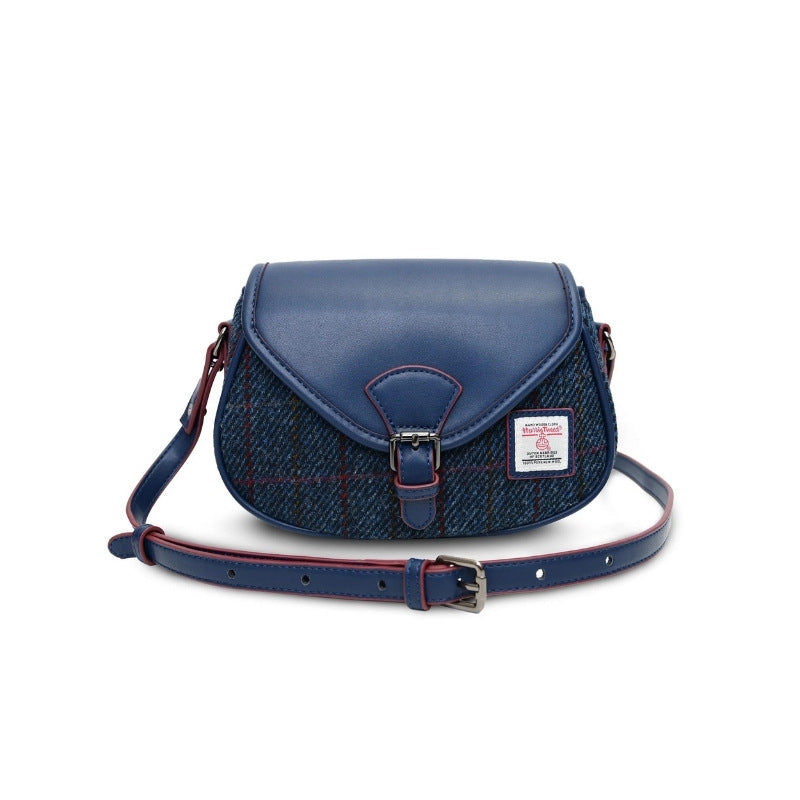 islander-harris-tweed-mini-saddle-bag-blue-4hooves-front
