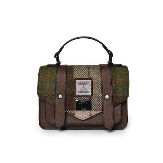 islander-harris-tweed-mini-satchel-chestnut-tartan-4hooves-front