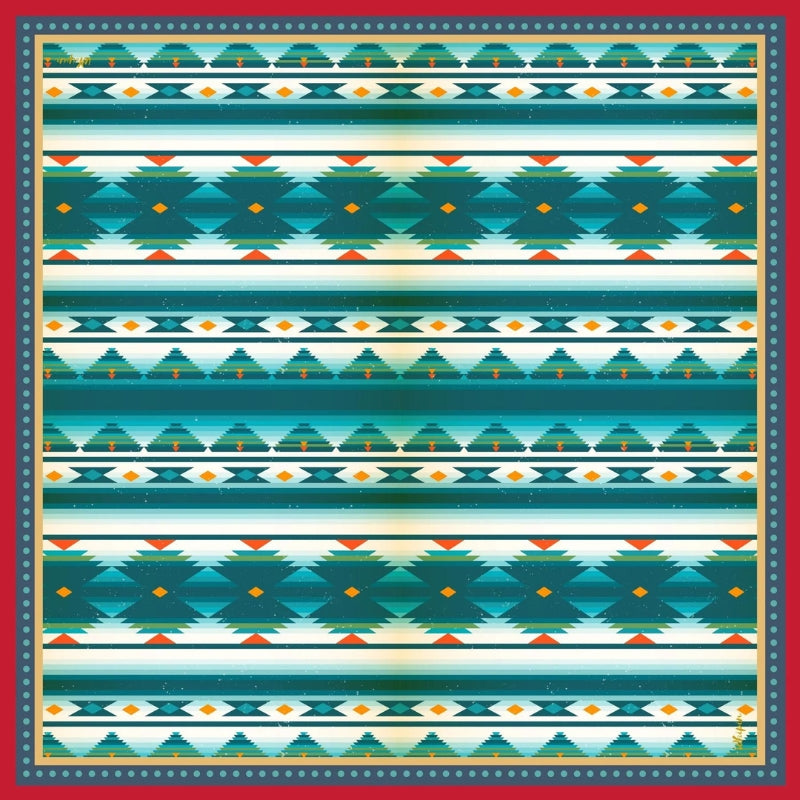 whipin-wild-rags-bandana-turquoise-aztec-4hooves-detail